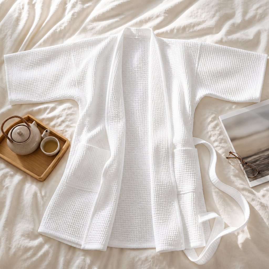 Waffle Weave Kimono Bathrobe