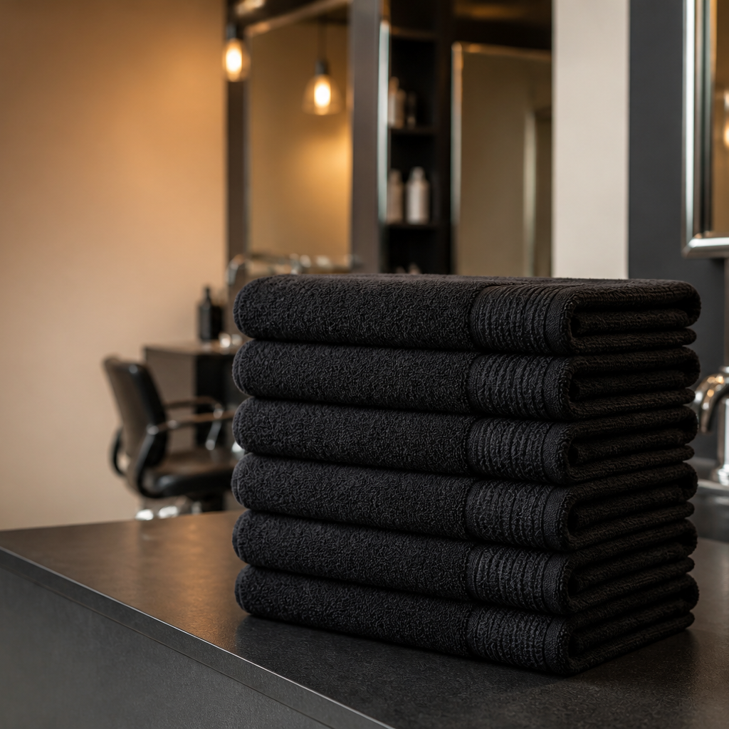 12x12 Black Bleach-Proof Salon Towels