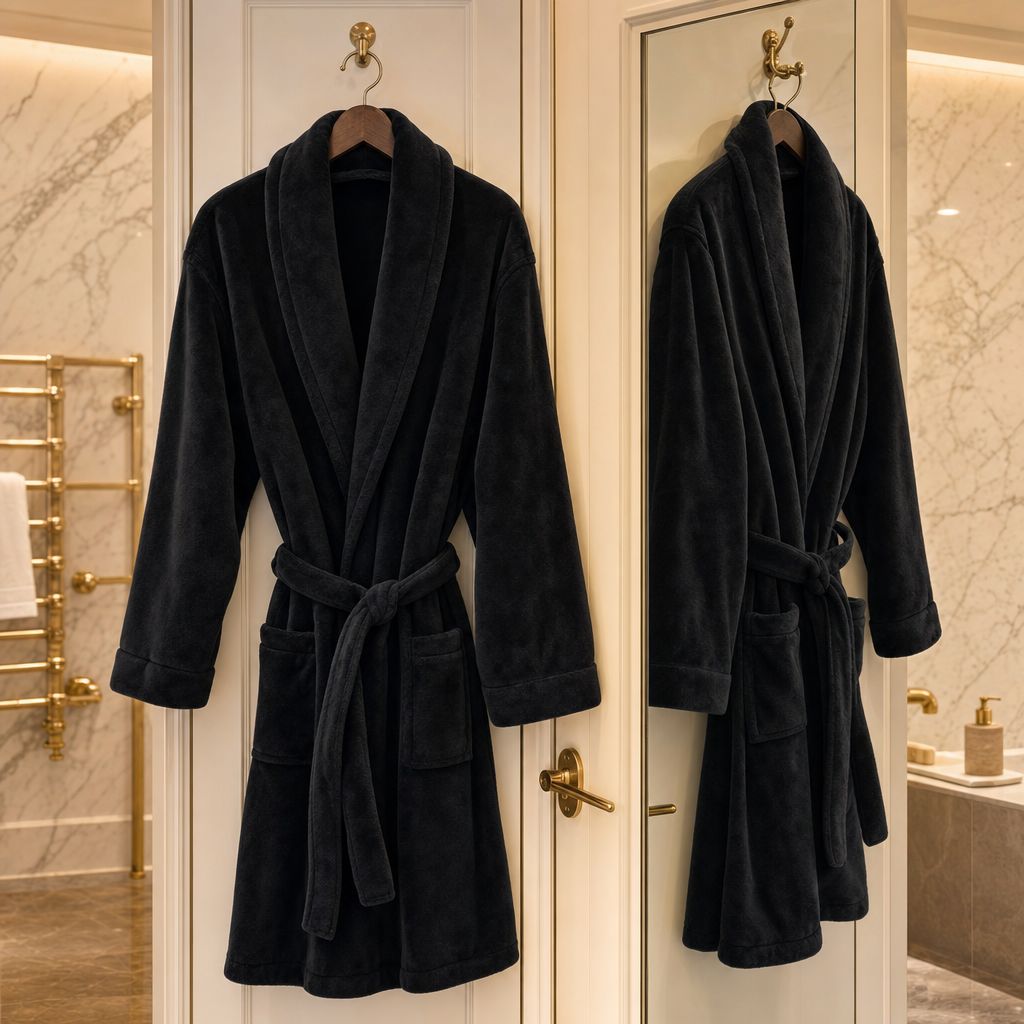 Microfiber Bathrobe – Black