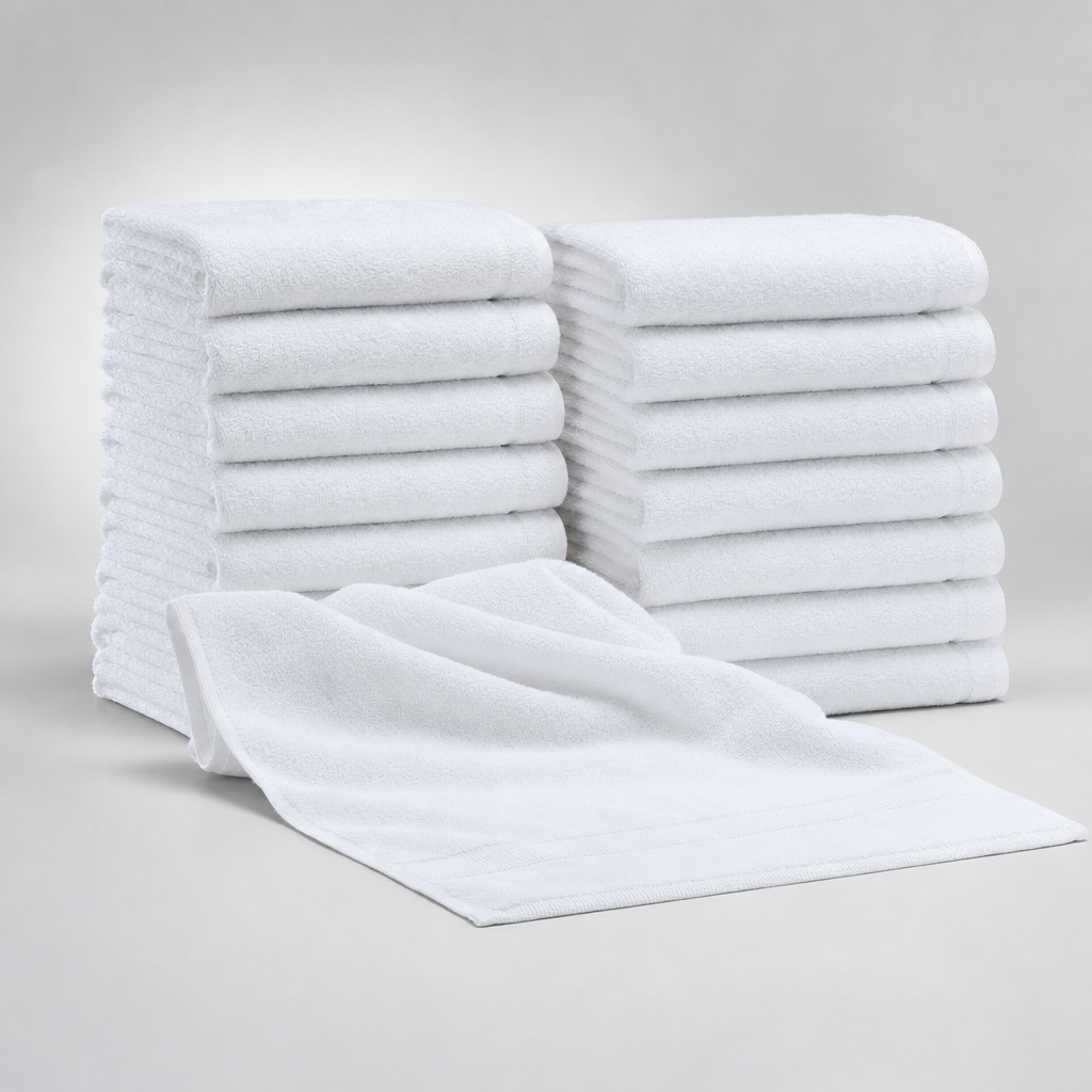 16x30 White Dobby Towels